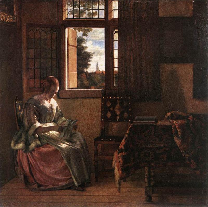 HOOCH, Pieter de Woman Reading a Letter s Germany oil painting art